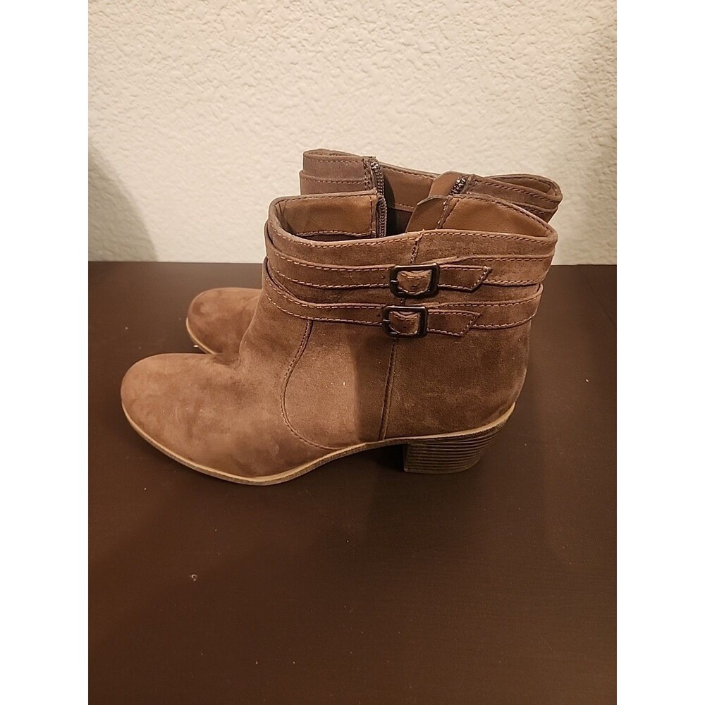 Women's American Eagle Outfitters Brown Ankle Boots Size 8 - Casual Side Zip Boo - Picture 4 of 7